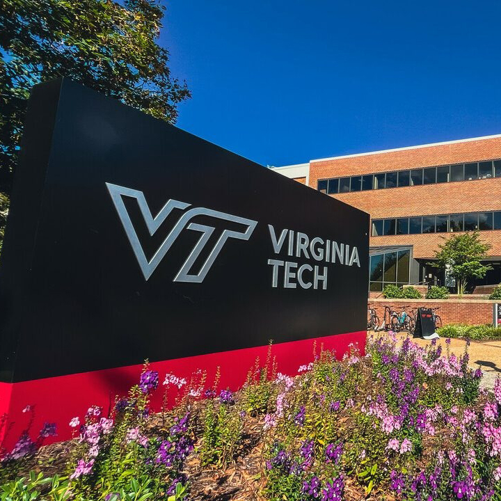 the virginia tech sign in from of Squires Student Center