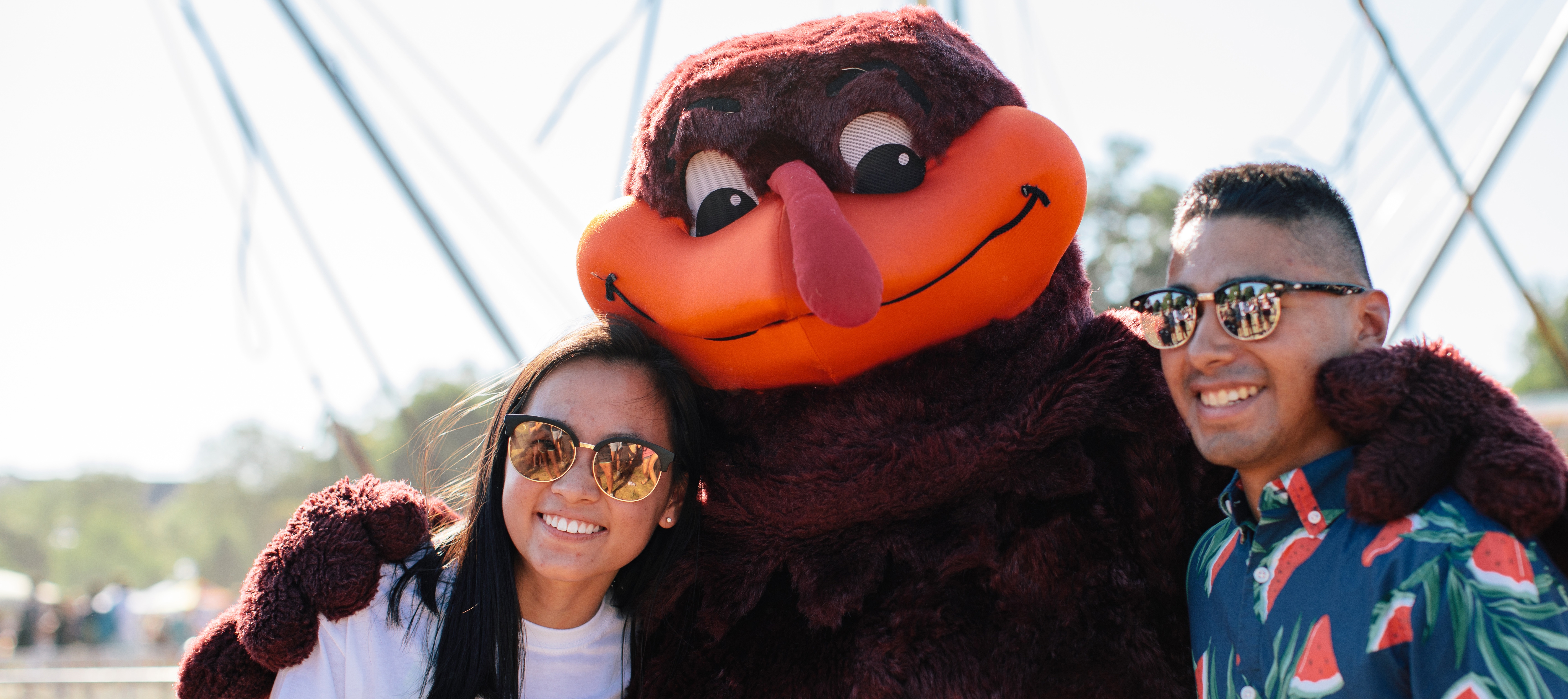 Students and Hokie Bird